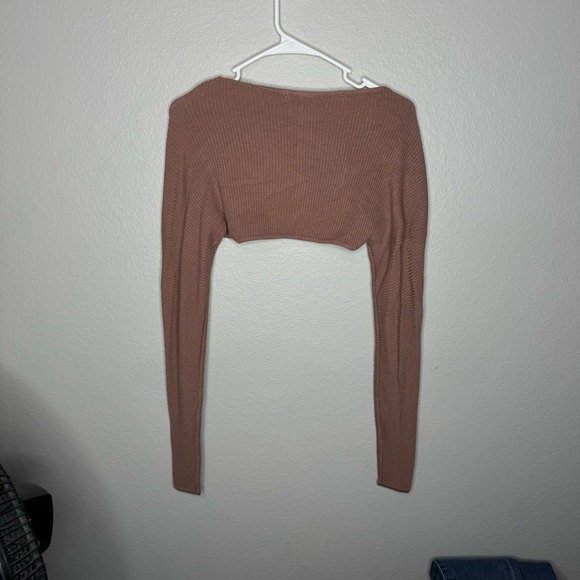 NWT Tilly’s RSQ Woman’s Brown Long Sleeve Shrug size medium - Picture 6 of 6